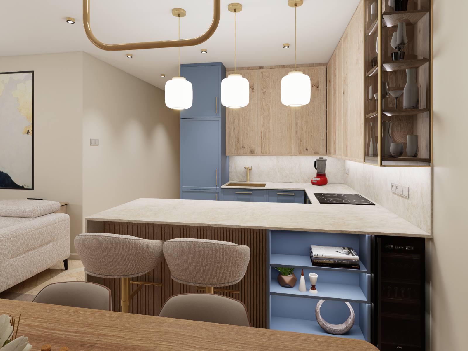 3D render kuhinje - Šećerov Enterijer Studio
